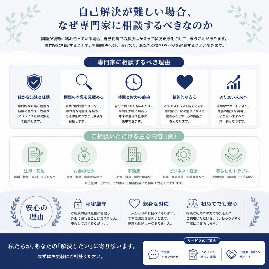 専門家に相談する理由
