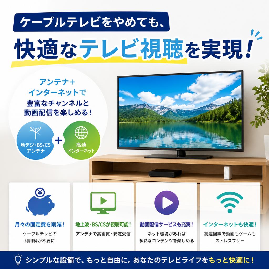 ケーブルテレビをやめても、快適なテレビ視聴を実現！