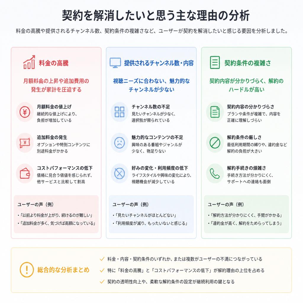 ケーブルテレビをやめる理由