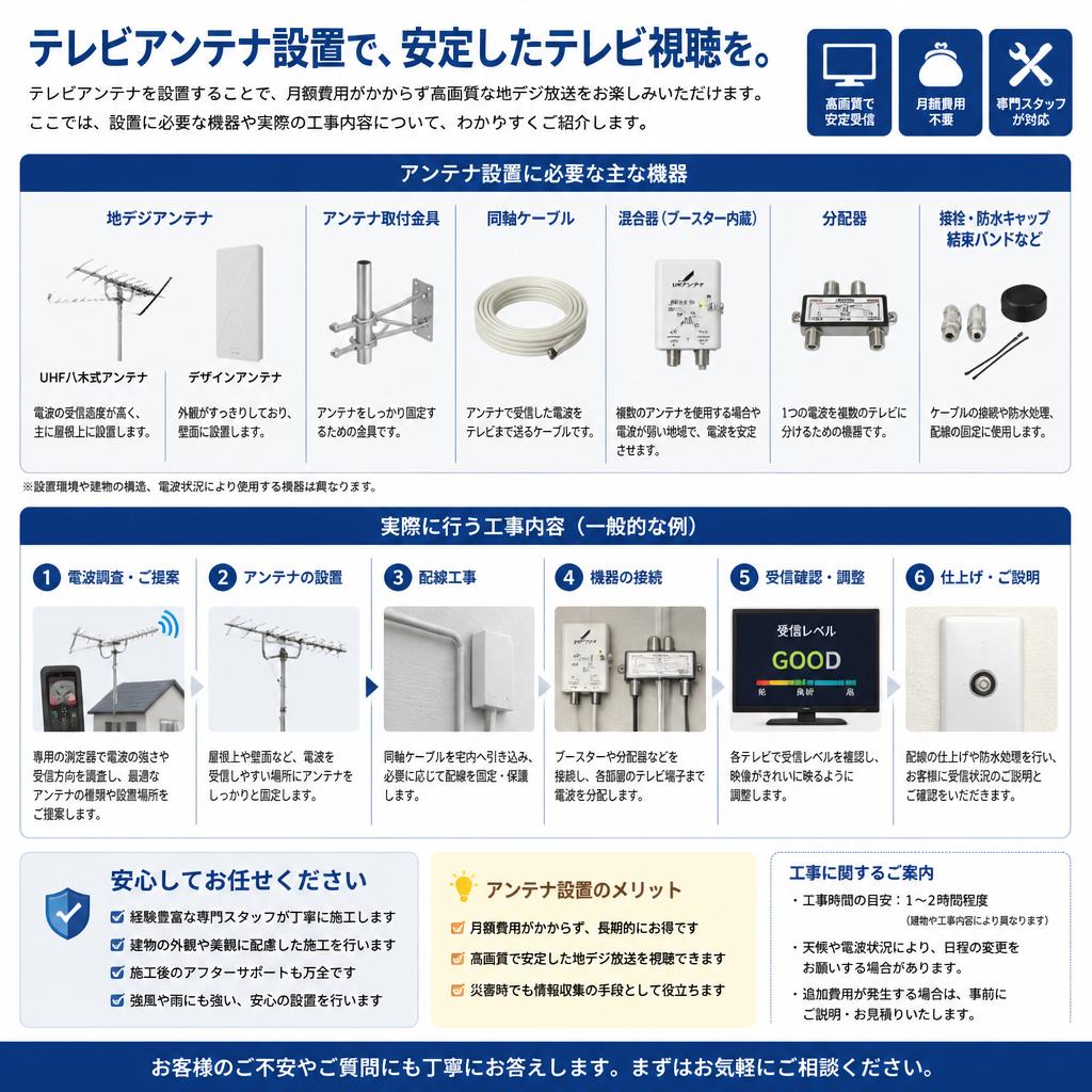 必要な機器と工事内容