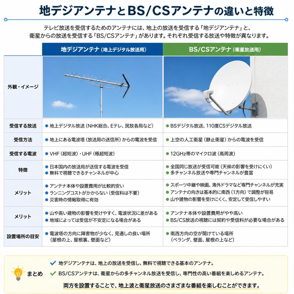 テレビアンテナの種類と選び方